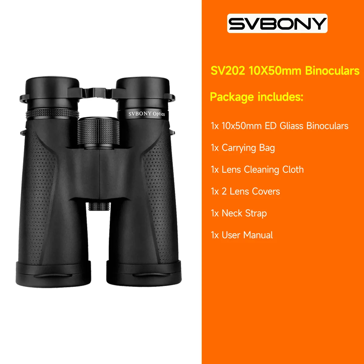 Jumelles SVBONY SV202 Waterproof ED BAK4 8x32/8x42/10x42/10x50 IPX7