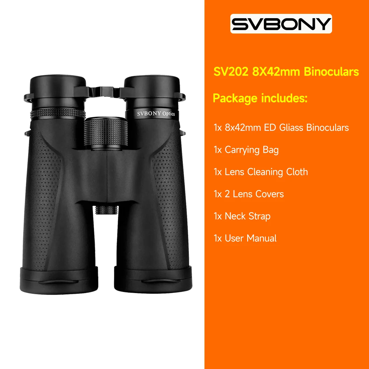 Jumelles SVBONY SV202 Waterproof ED BAK4 8x32/8x42/10x42/10x50 IPX7