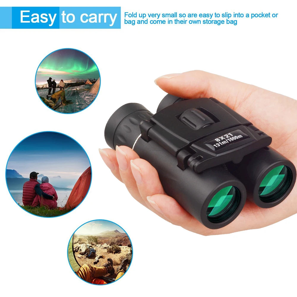 Jumelles APEXEL 8x21 Compact Binoculars BAK4 FMC Optics IPX4 - Long Range 1000m