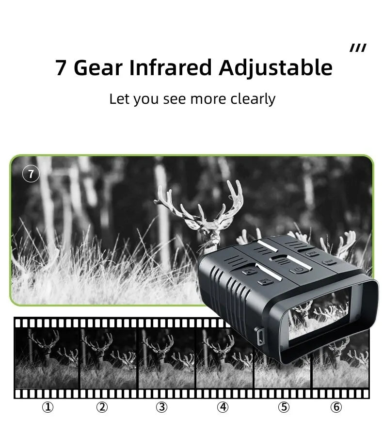 Jumelles 4K Night Vision 10x Digital 800m Full Dark 8W Infrared WiFi Telescope Goggles