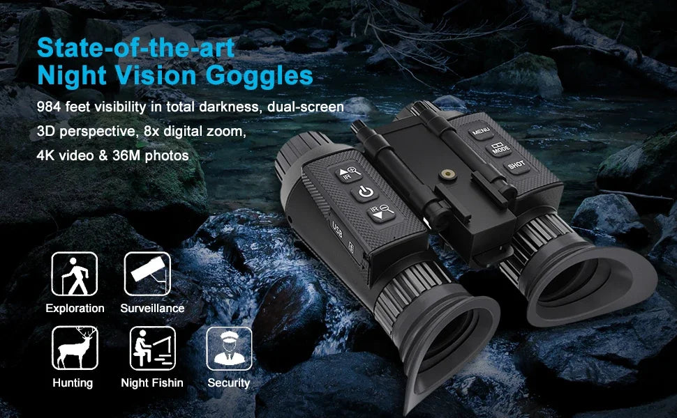 Jumelles NITERUS NV8300 Night Vision Goggles Binoculars 4K HD Device