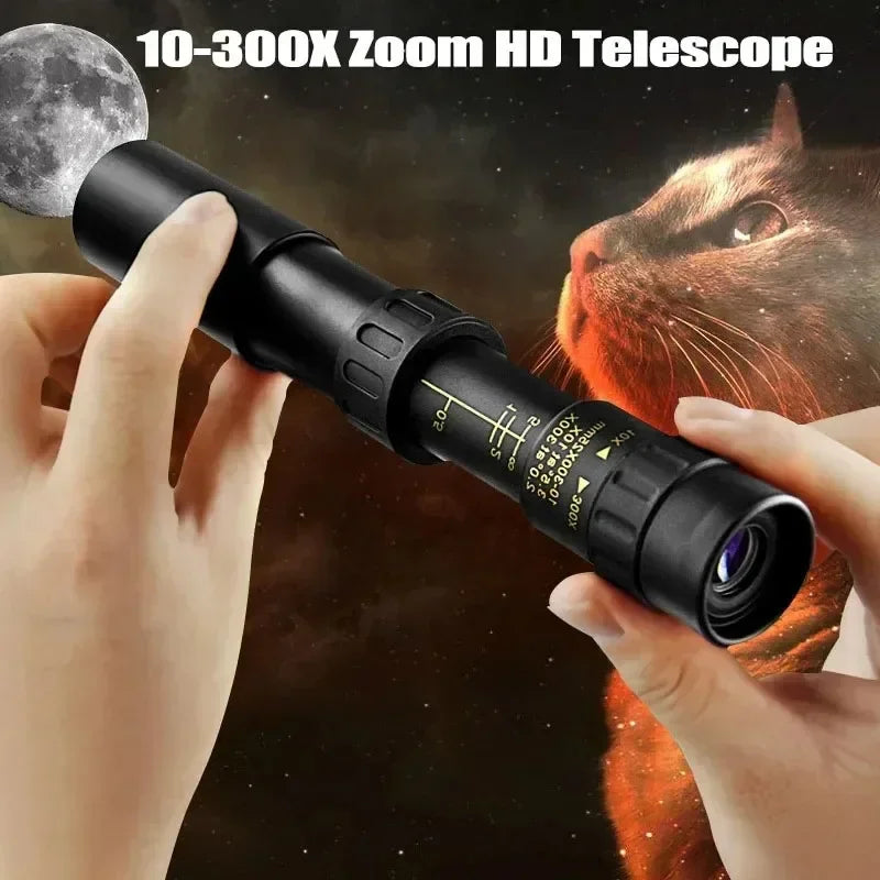 Monoculaire HD 4K Zoom 10-300x40 Binoculars BAK4-Prisms