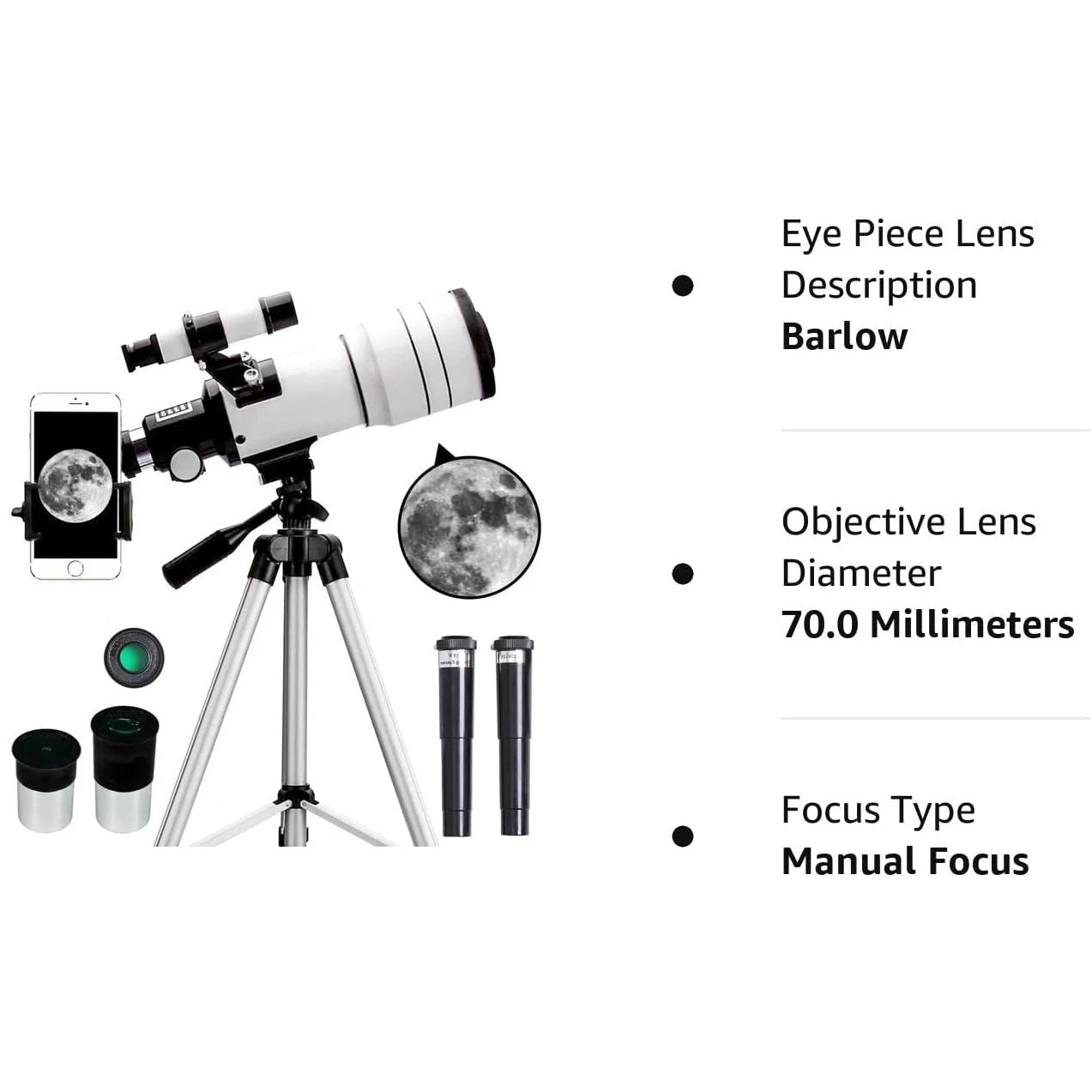 Télescope Astronomique Professionnel 150X F30070WHITE