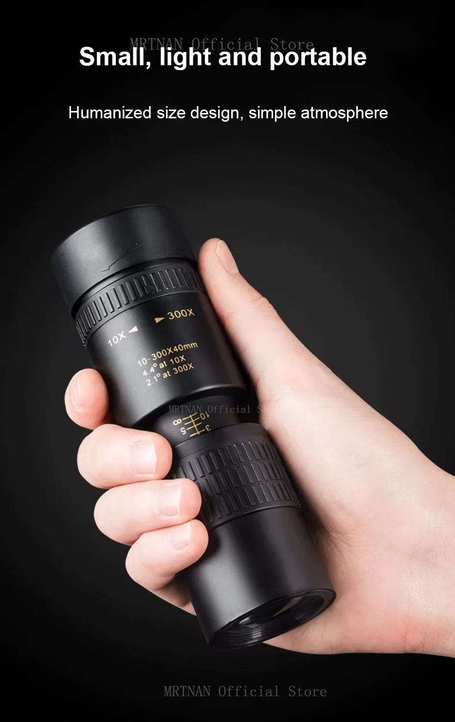 Monoculaire Portable Puissant 10-300x40 Zoom - Avec Trépied et Support Téléphone