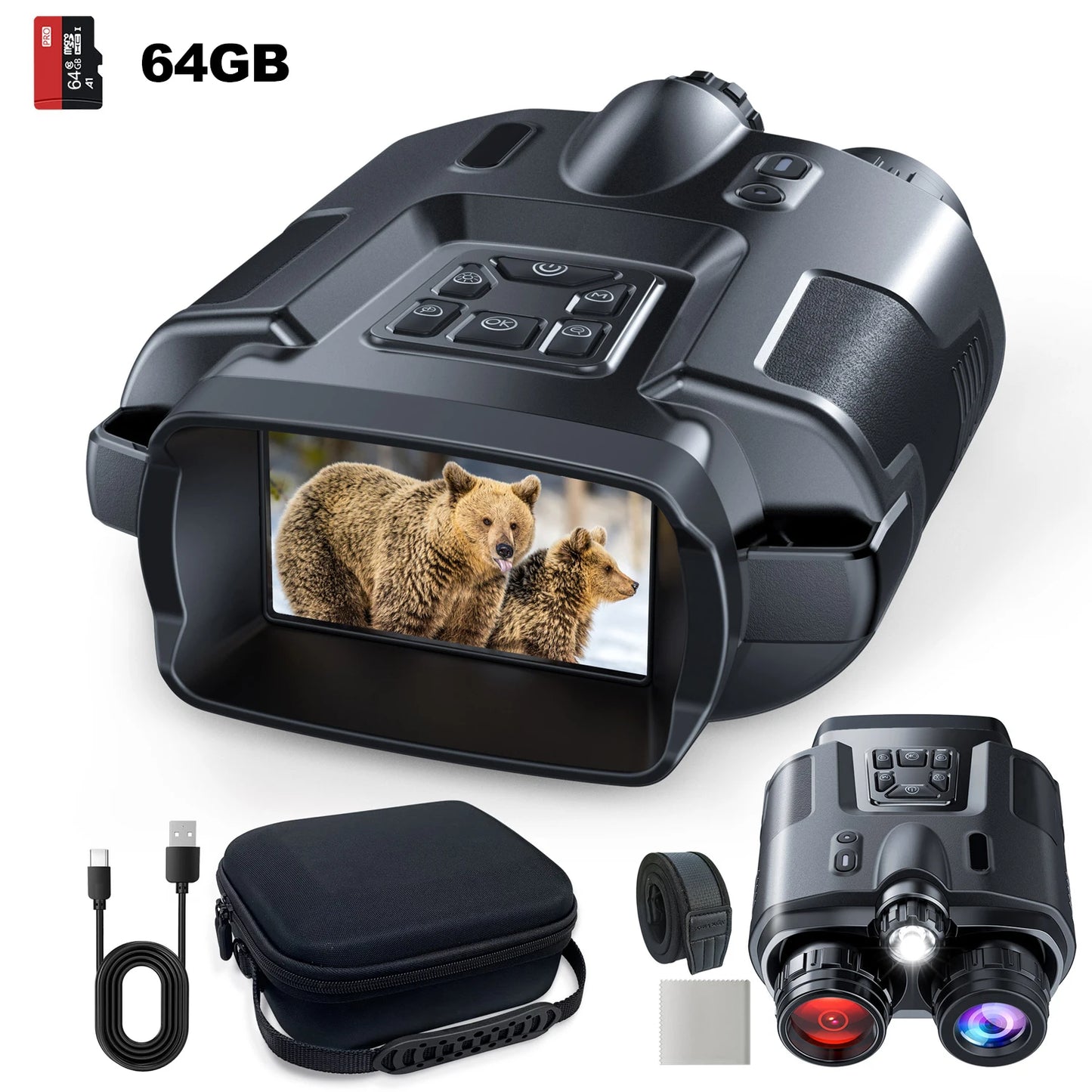 Jumelles Letcmoi Z095 Compactes Catadioptriques - USB Rechargeable 4K Infrarouge