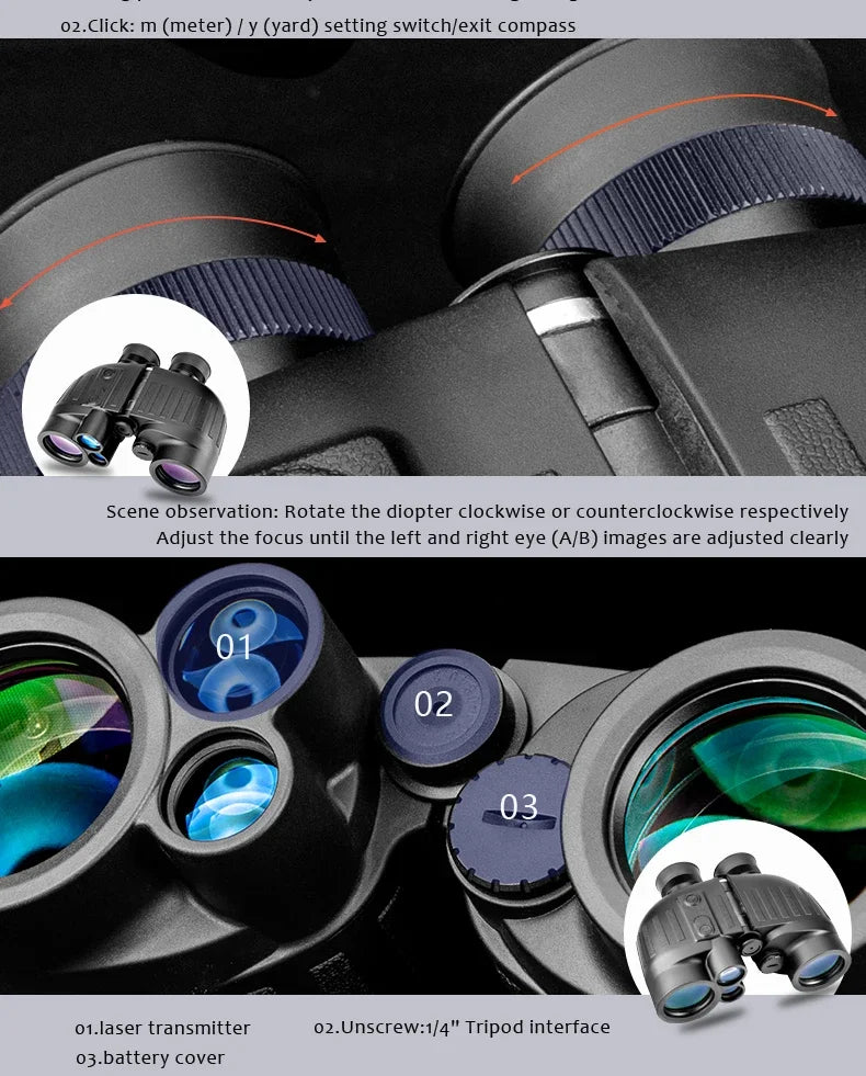 Jumelles Smart Laser 1500M Binoculars Binoculars - Kaalee