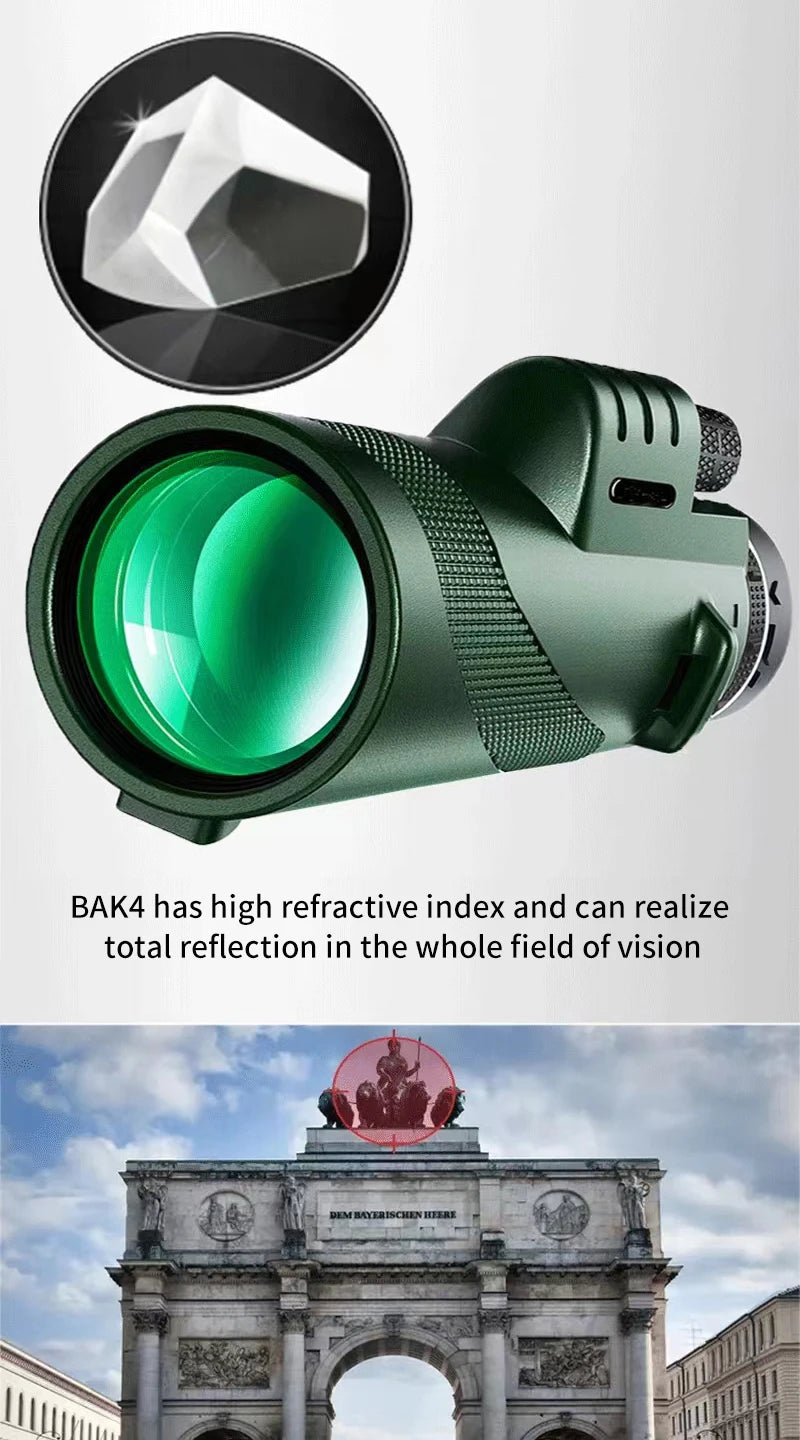Télescope Portable Zoom HD 80x100 - Idéal pour la chasse, le camping et les voyages
