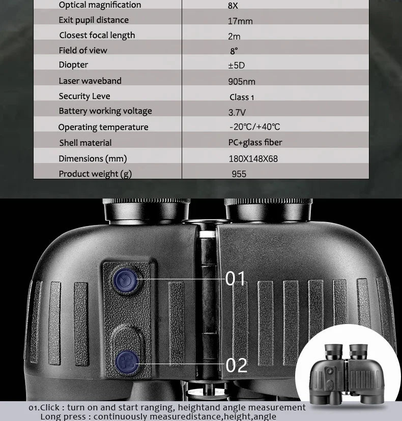 Jumelles Smart Laser 1500M Binoculars Binoculars - Kaalee