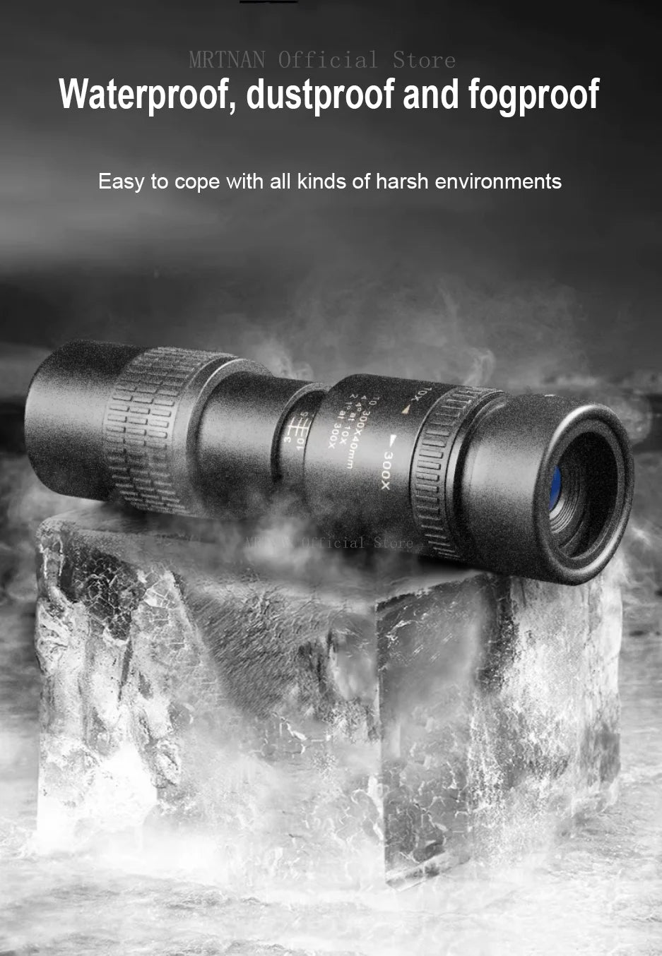 Monoculaire Portable Puissant 10-300x40 Zoom - Avec Trépied et Support Téléphone