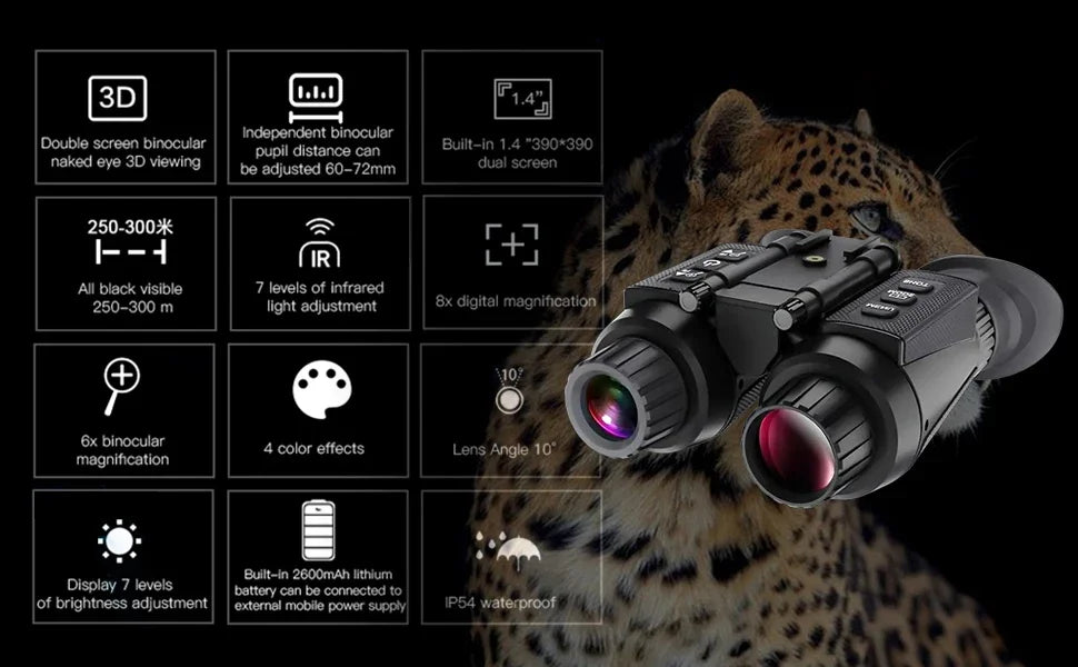 Jumelles NITERUS NV8300 Night Vision Goggles Binoculars 4K HD Device