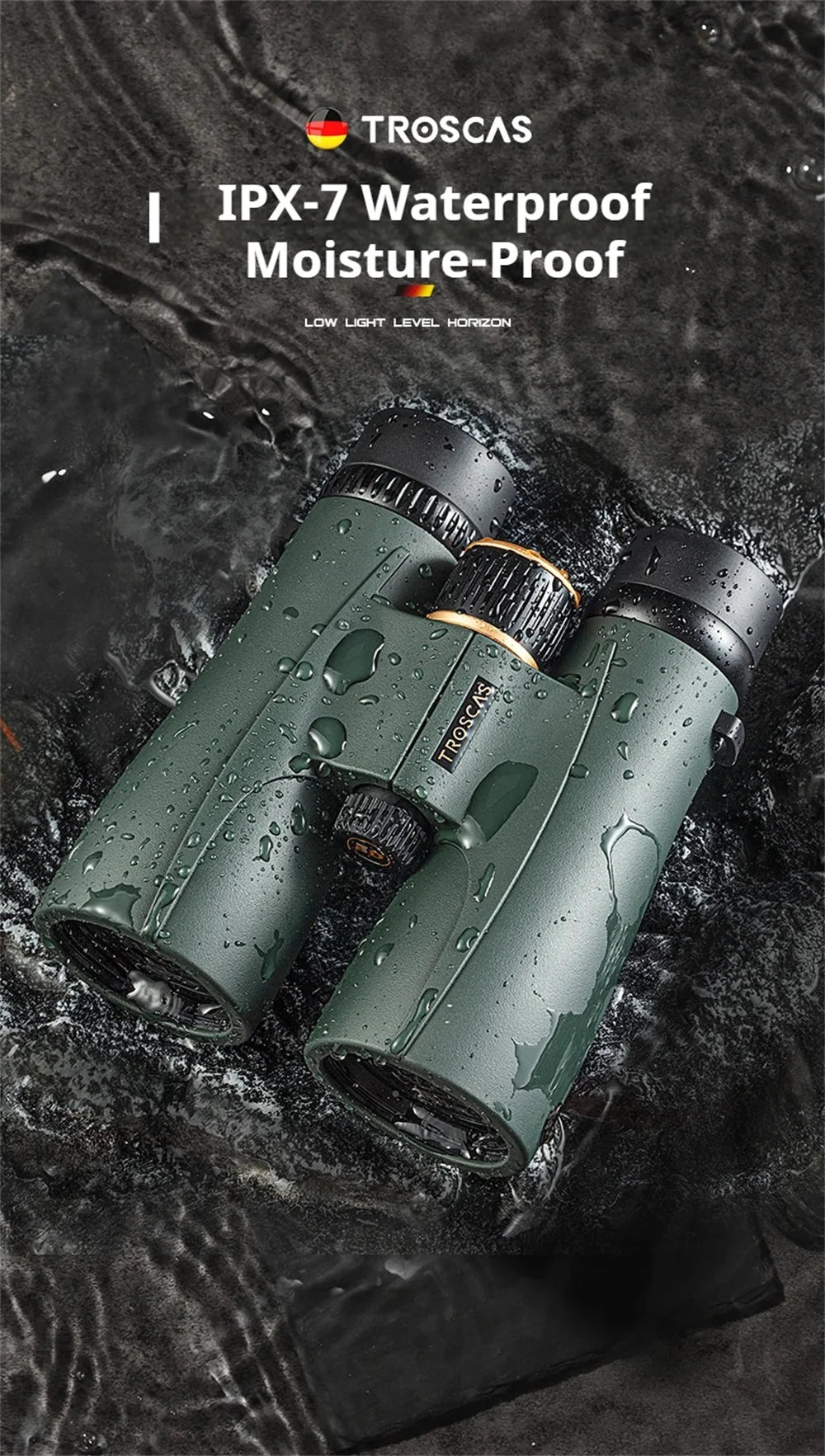 Jumelles Ponbos 12x50 HD ED Binocular Telescope SMC Coating Birdwatching Mirror Outdoor Waterproof Binoculars for Hunting Camping