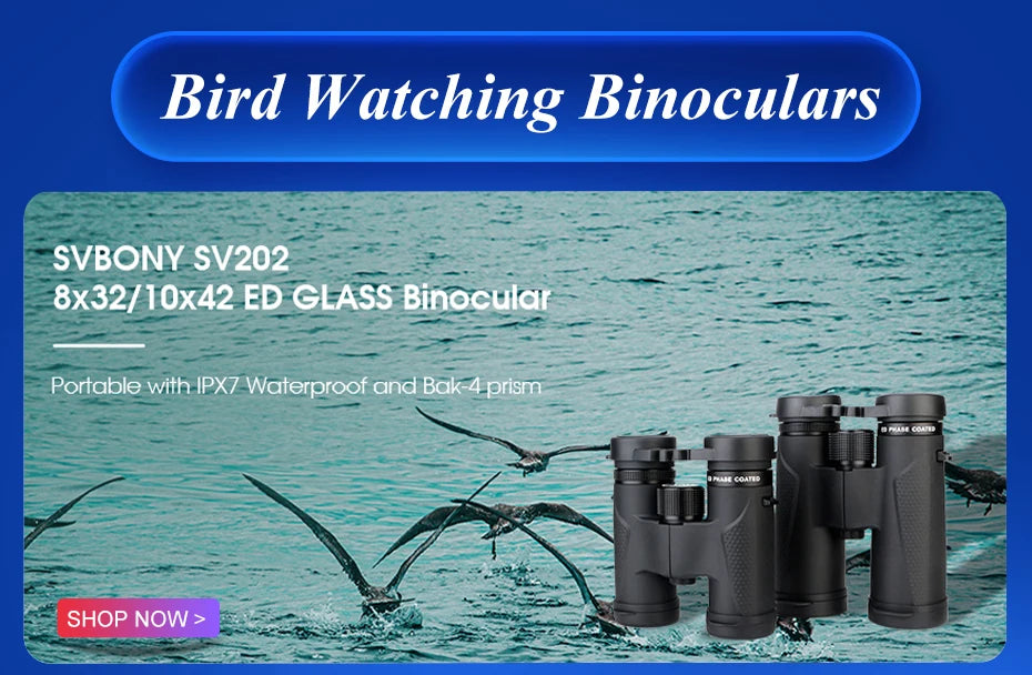 Jumelles SVBONY SV202 Waterproof ED BAK4 8x32/8x42/10x42/10x50 IPX7