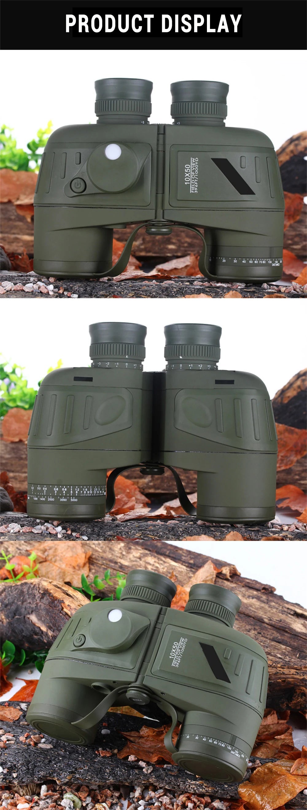 Jumelles Militaires Ponbos 10X50 Compactes et Puissantes