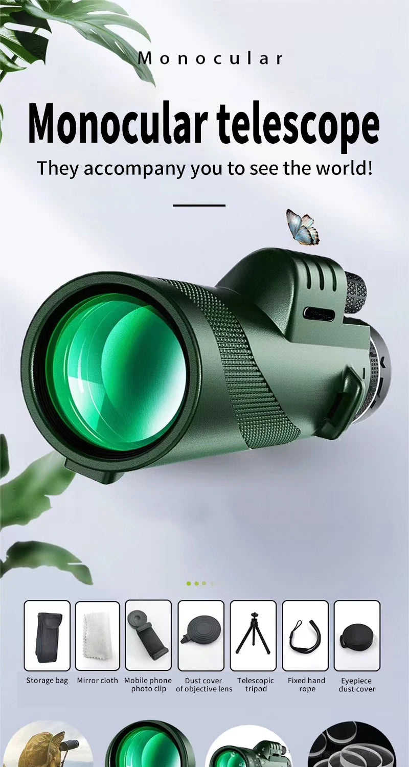 Télescope Portable Zoom HD 80x100 - Idéal pour la chasse, le camping et les voyages