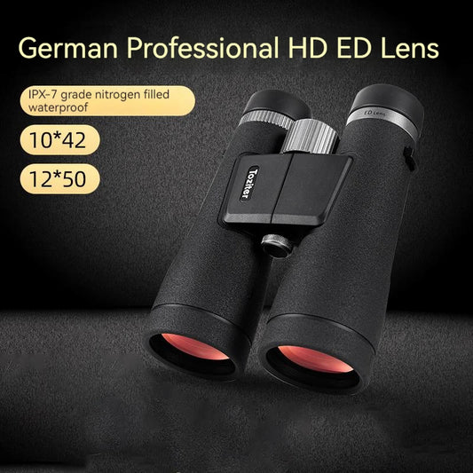 Binoculaires Professionnels 12X50ED Étanches IPX7 IPX7 magnification 10/12 Focusing Type Central Lens Coating ED High Reflection Waterproof Night Vision Hiking Hunting Outdoor Travel