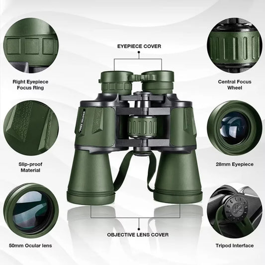 Jumelles Militaires Allemandes 20x50 Zoom HD BAK4-Prism Durable