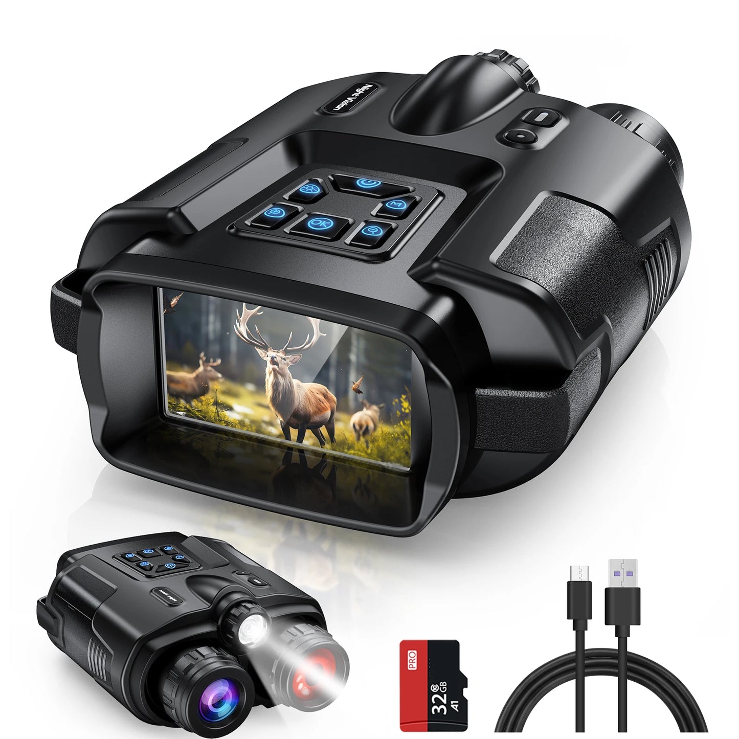 Jumelles Letcmoi Z095 Compactes Catadioptriques - USB Rechargeable 4K Infrarouge