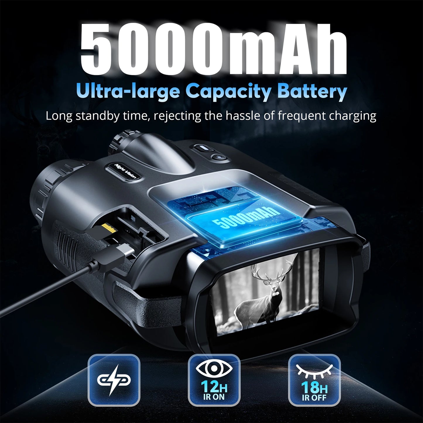 Jumelles Letcmoi Z095 Compactes Catadioptriques - USB Rechargeable 4K Infrarouge