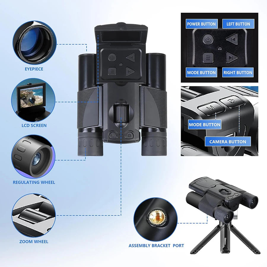 Jumelles DT10 Camera et Vidéo Black HD 19cm - Compactes et Puissantes